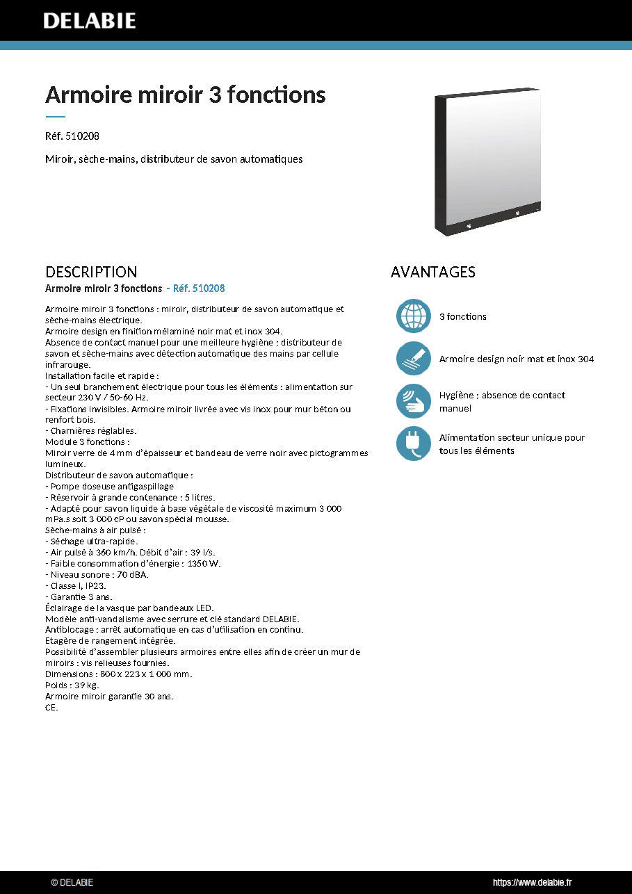 Fiche technique fournisseur