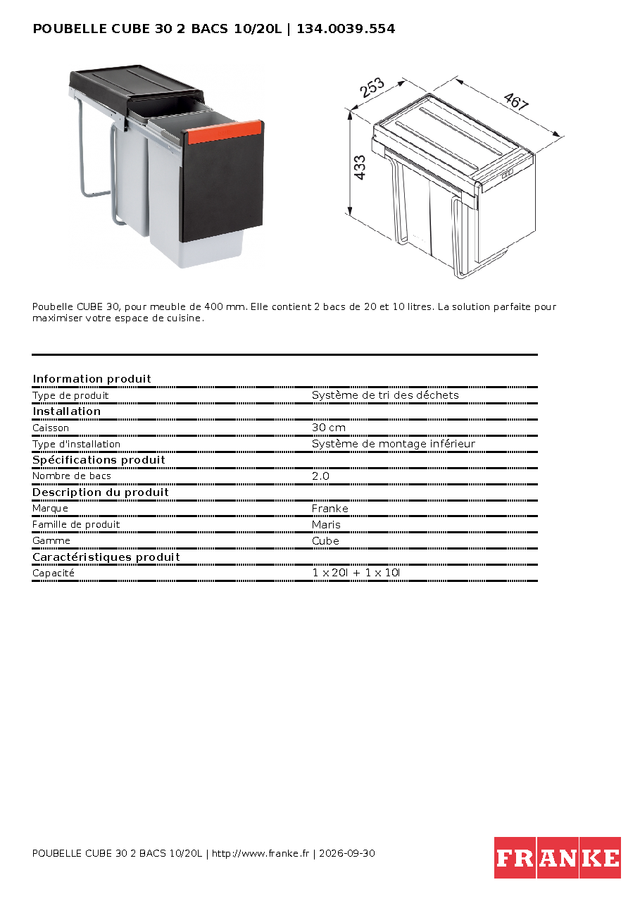 Fiche technique fournisseur