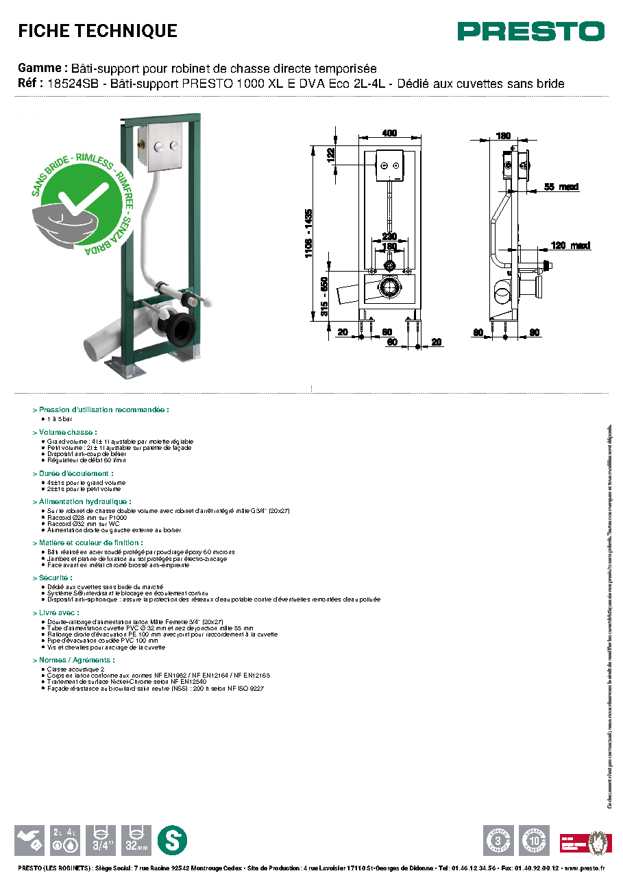 Fiche technique fournisseur