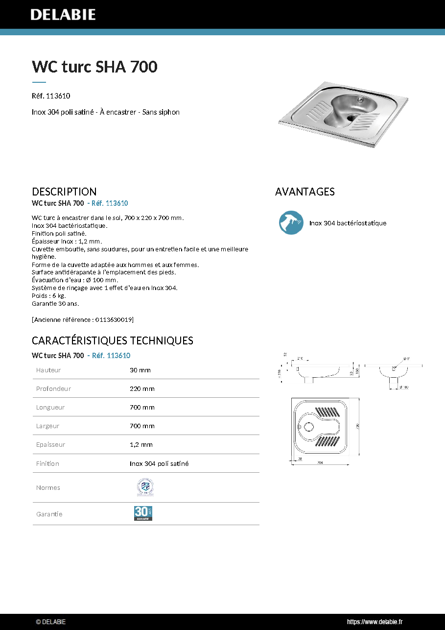 Fiche technique fournisseur