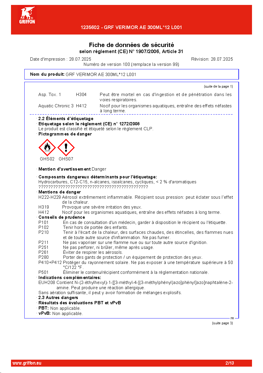 Fiche technique fournisseur