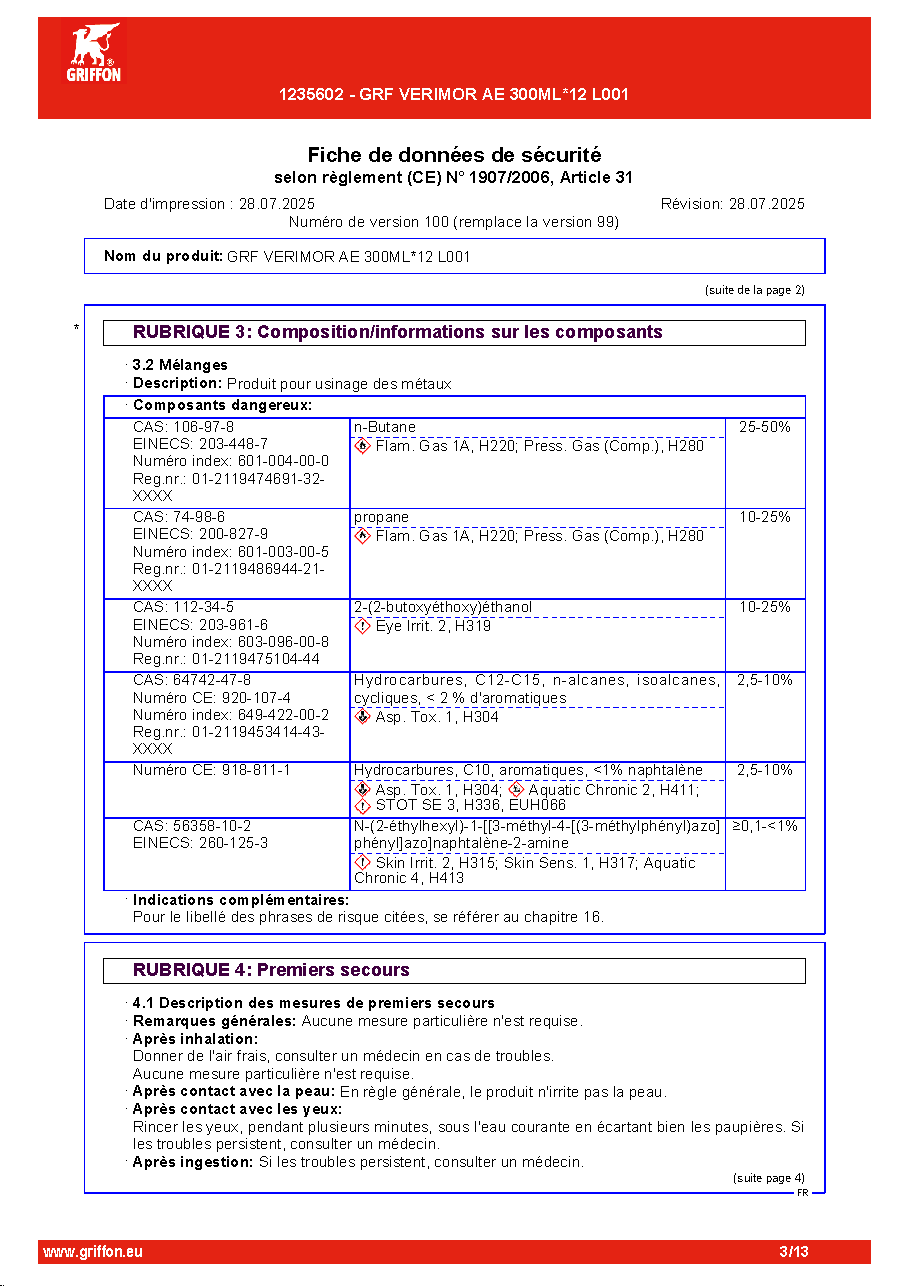 Fiche technique fournisseur