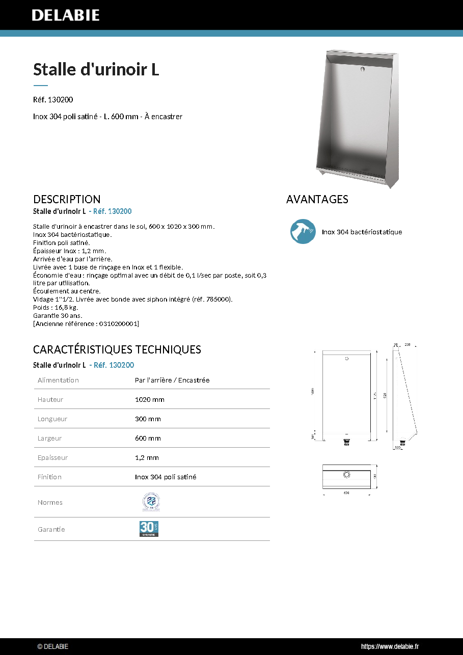 Fiche technique fournisseur