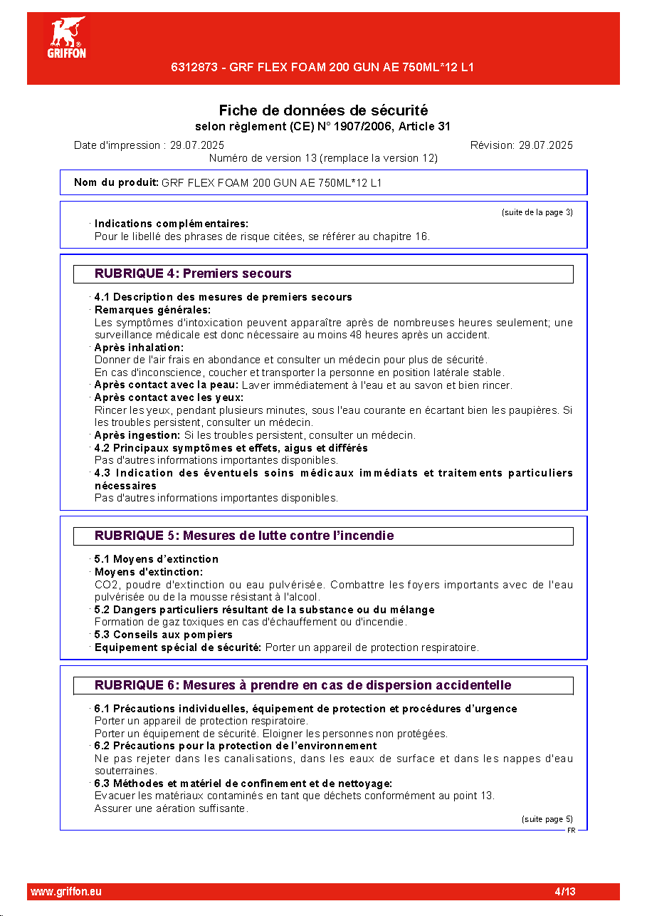 Fiche technique fournisseur