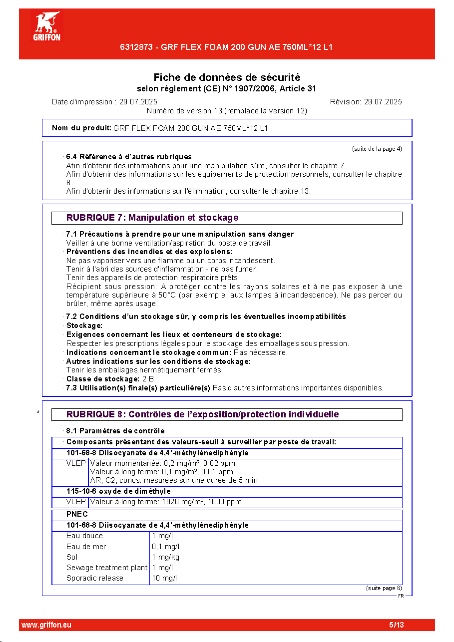 Fiche technique fournisseur