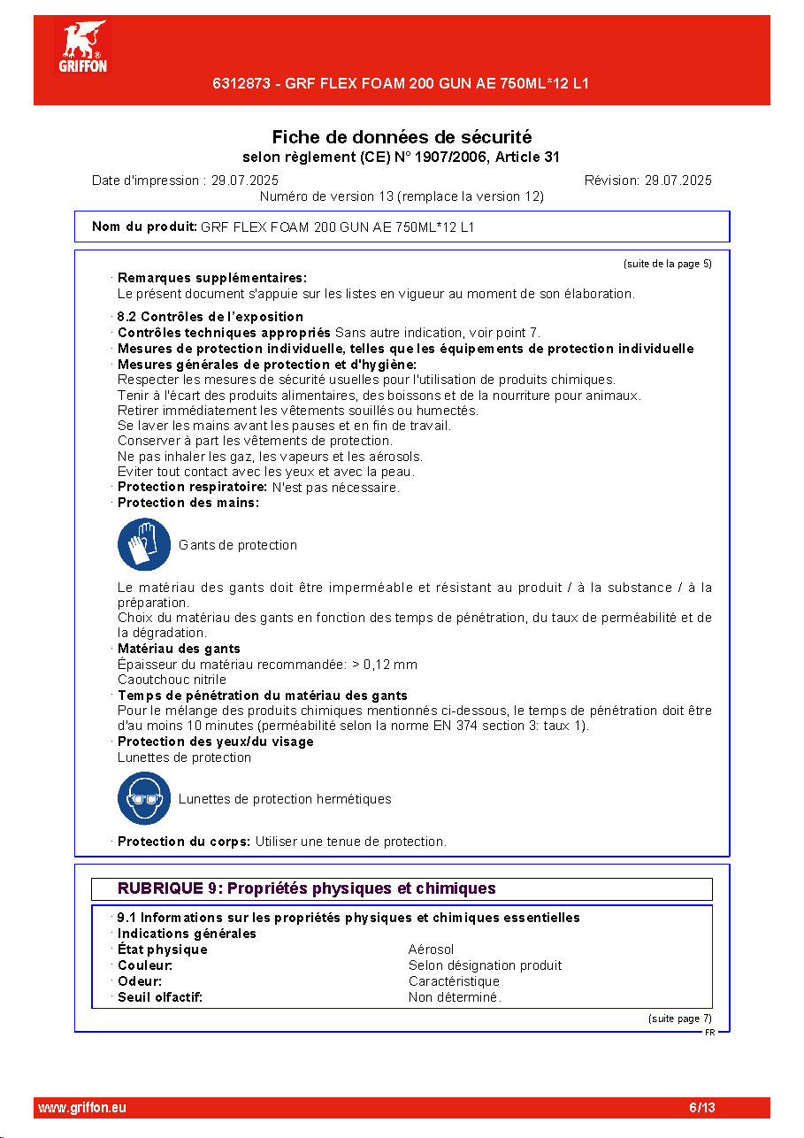 Fiche technique fournisseur