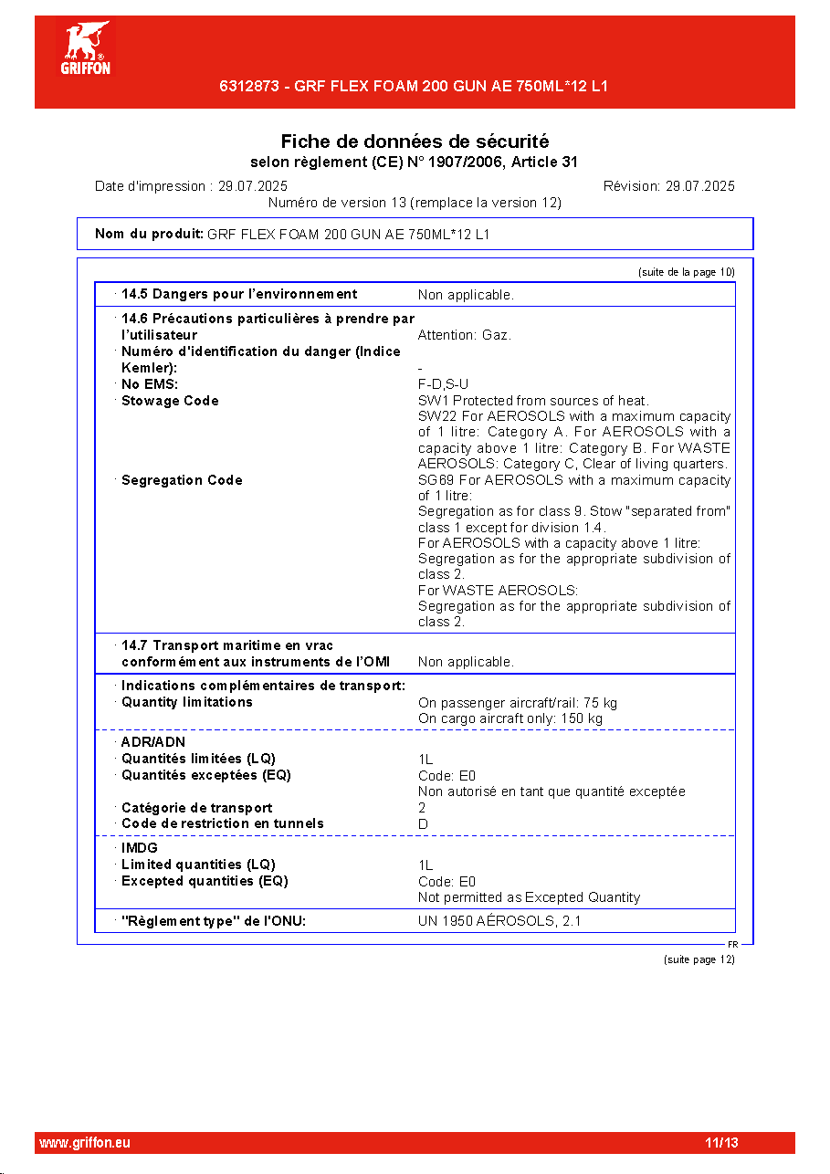 Fiche technique fournisseur