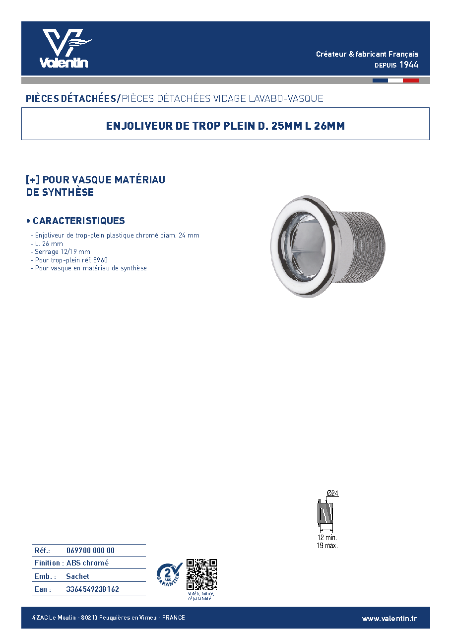 Fiche technique fournisseur