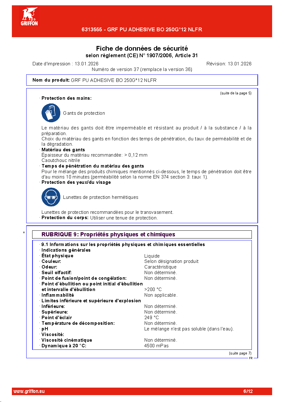 Fiche technique fournisseur