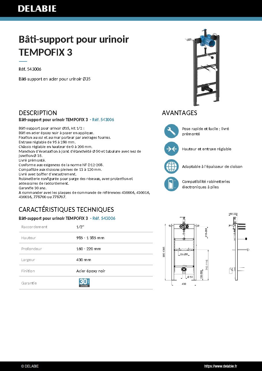 Fiche technique fournisseur