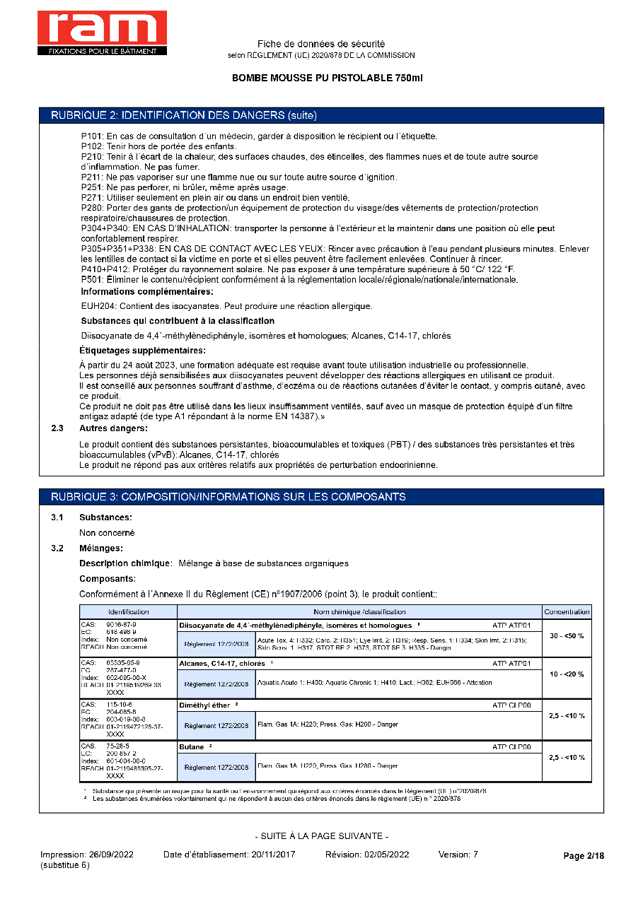 Fiche technique fournisseur