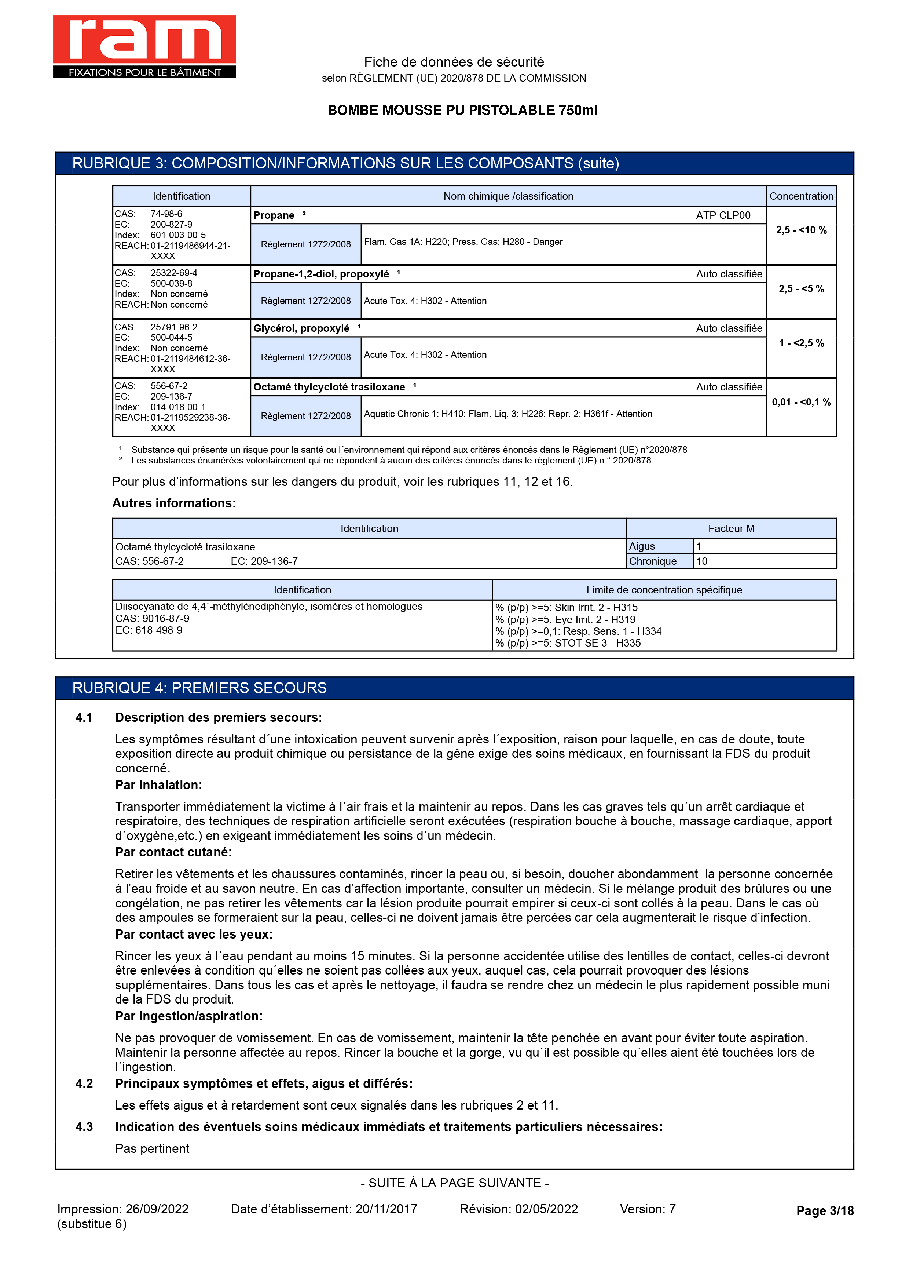 Fiche technique fournisseur