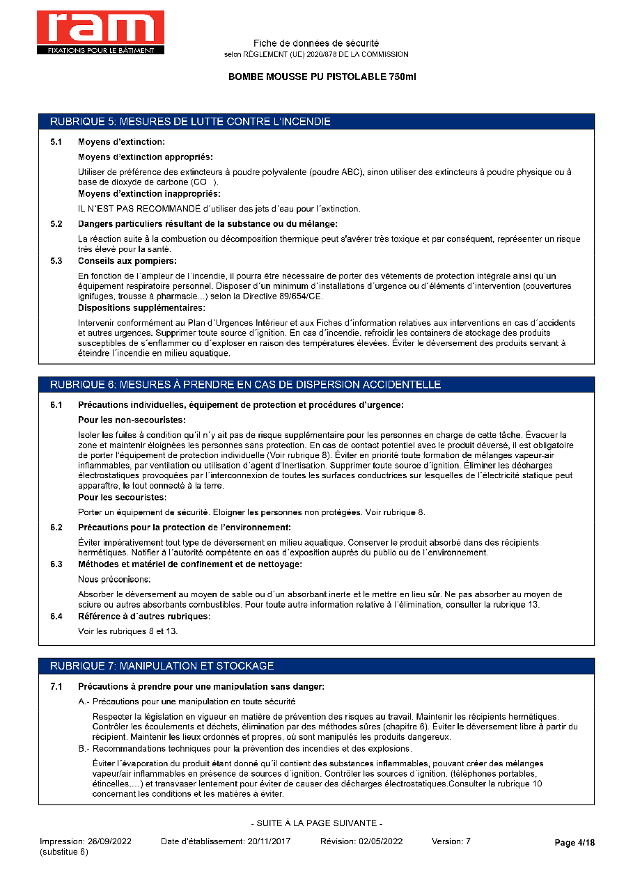 Fiche technique fournisseur