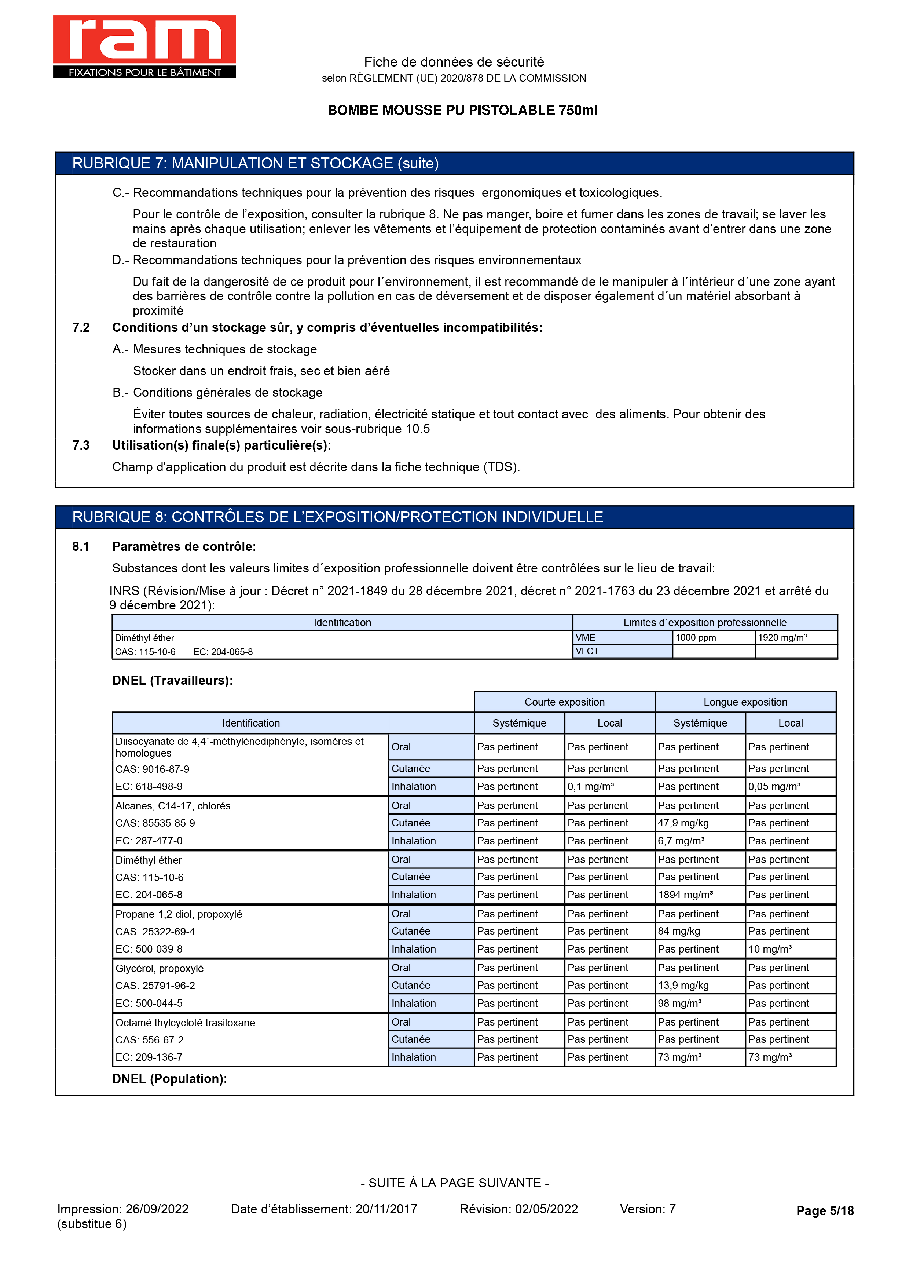 Fiche technique fournisseur