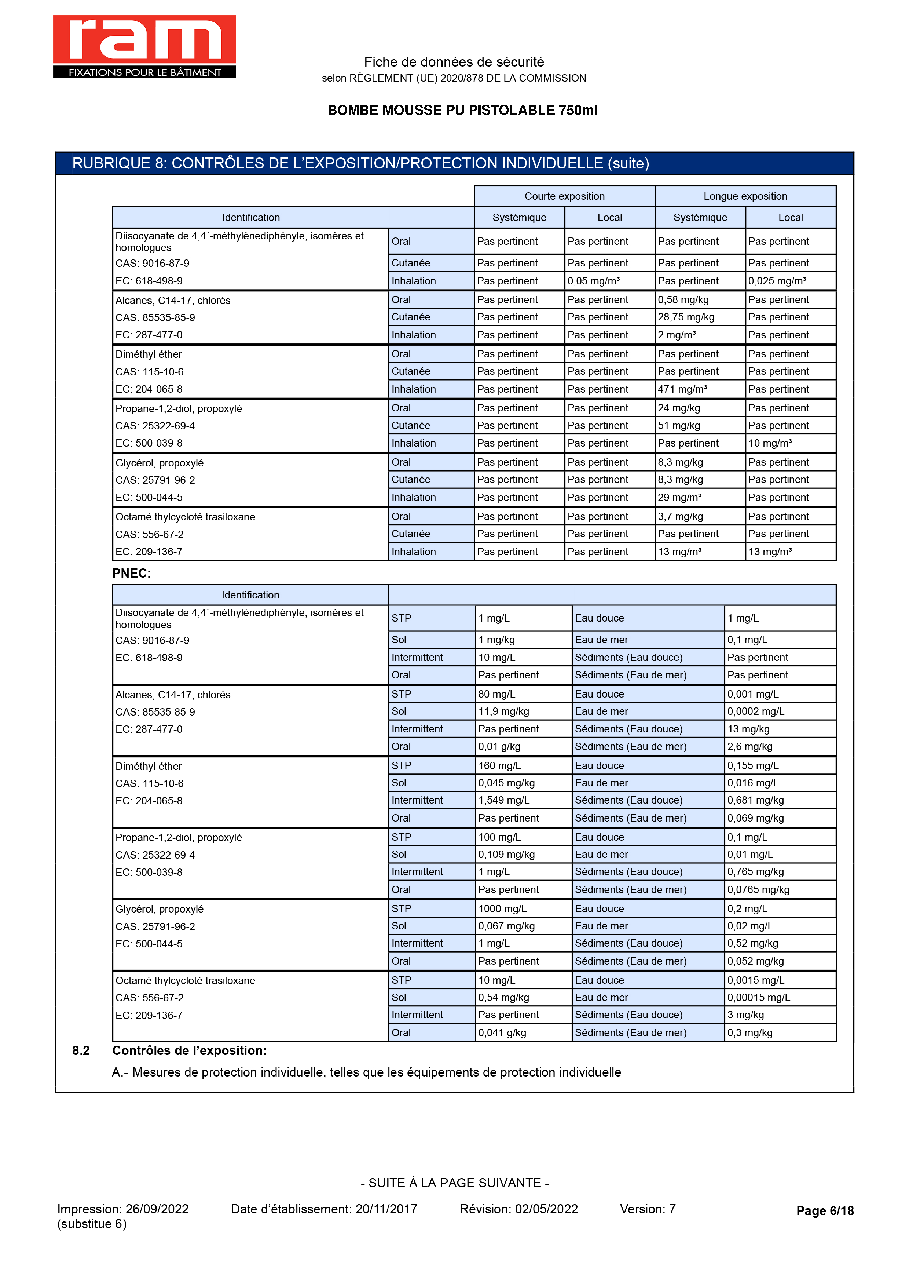 Fiche technique fournisseur