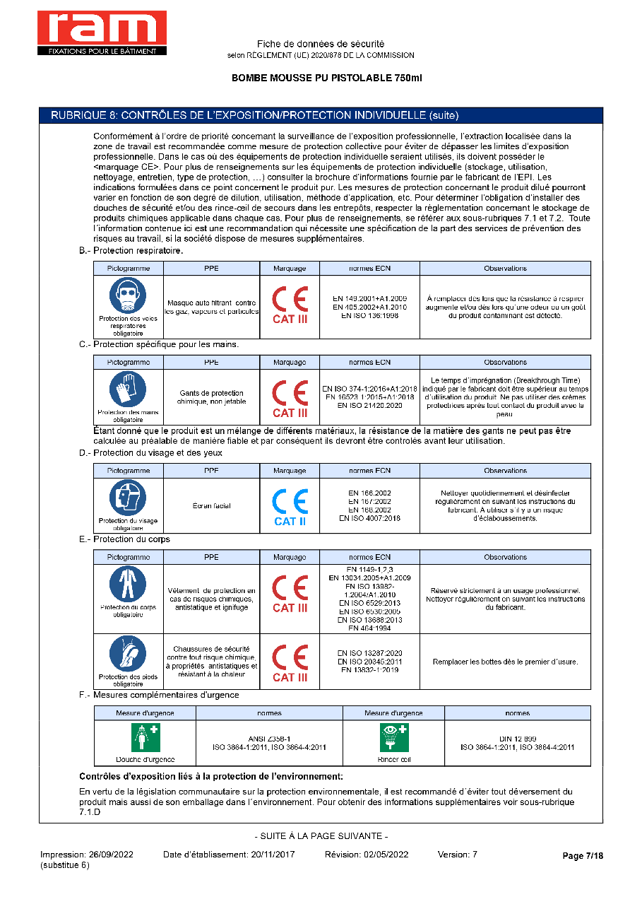 Fiche technique fournisseur