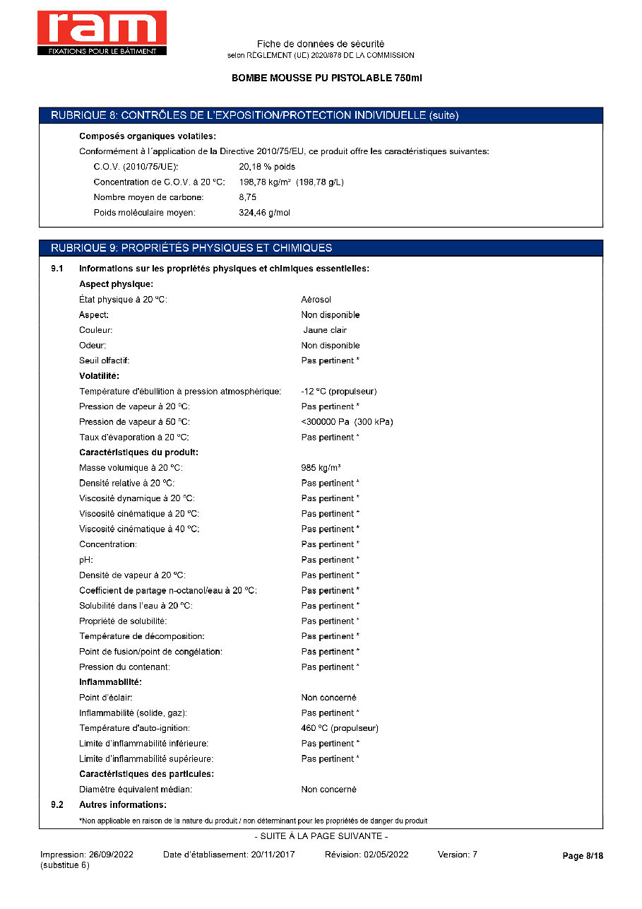 Fiche technique fournisseur