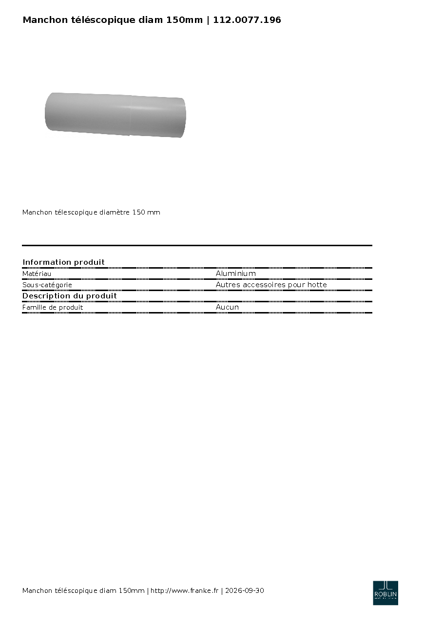 Fiche technique fournisseur