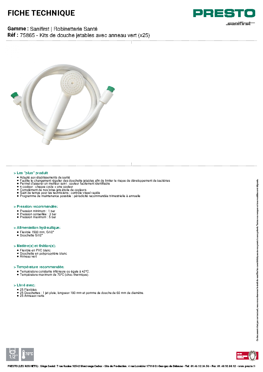 Fiche technique fournisseur