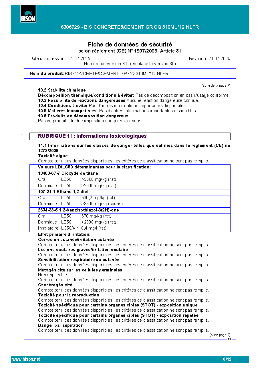 Fiche technique fournisseur