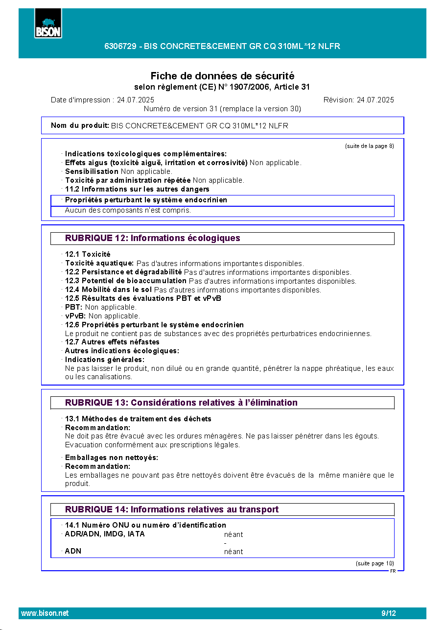 Fiche technique fournisseur