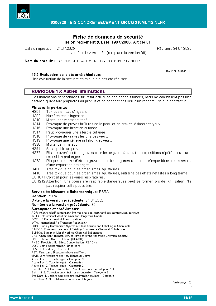 Fiche technique fournisseur
