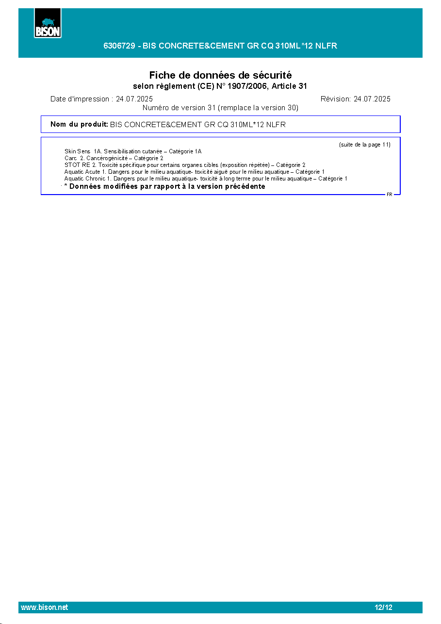 Fiche technique fournisseur