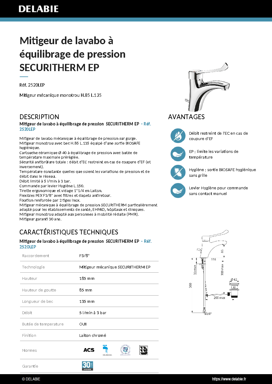 Fiche technique fournisseur