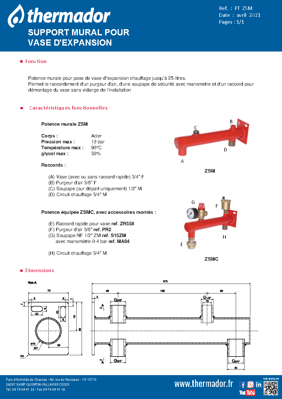 Fiche technique fournisseur
