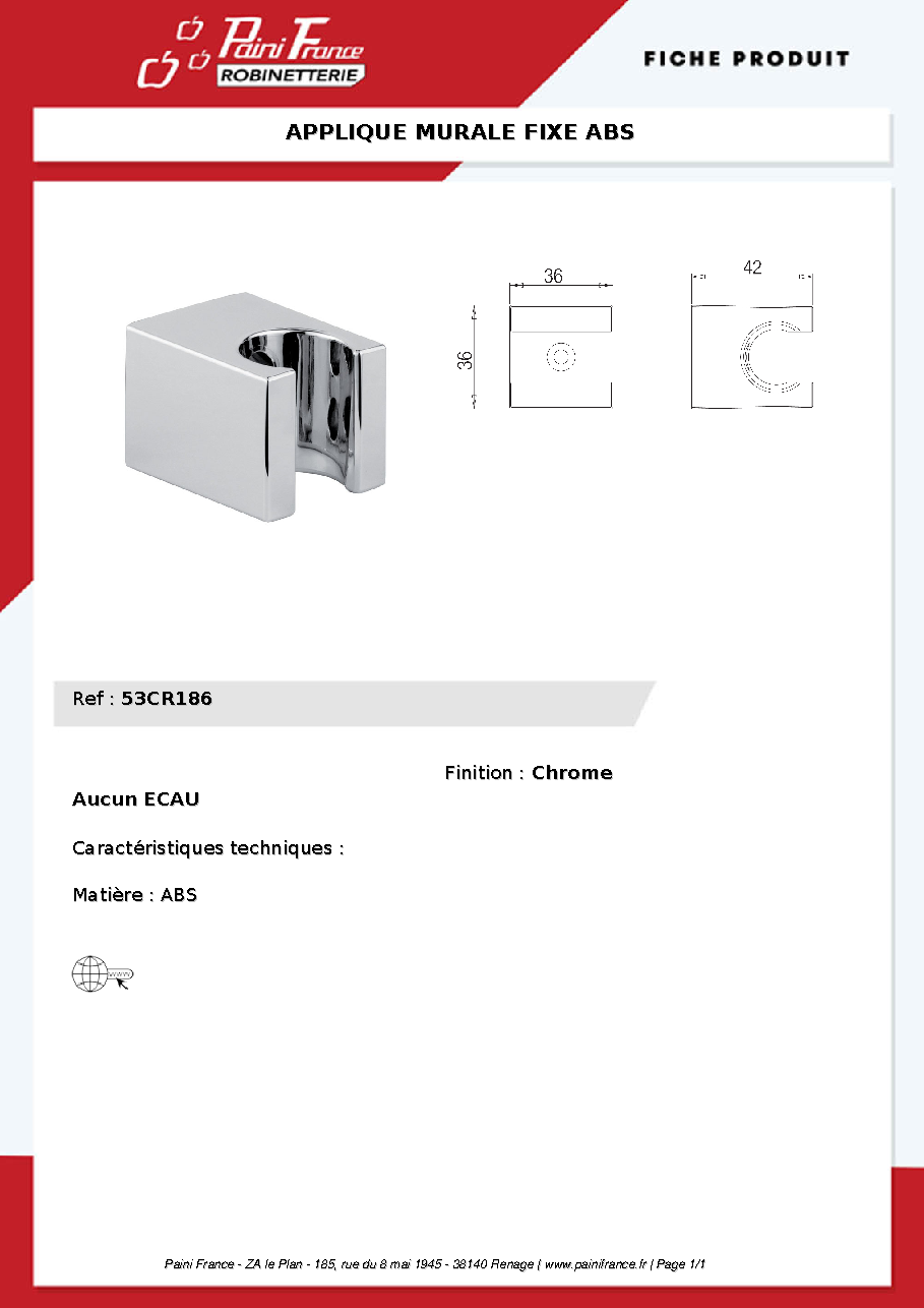 Fiche technique fournisseur