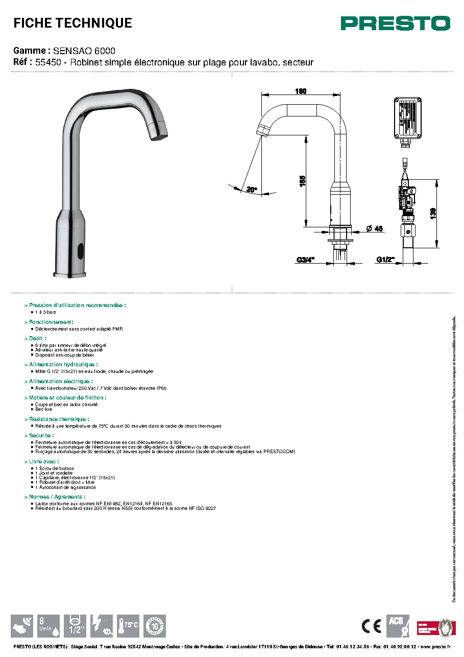 Fiche technique fournisseur
