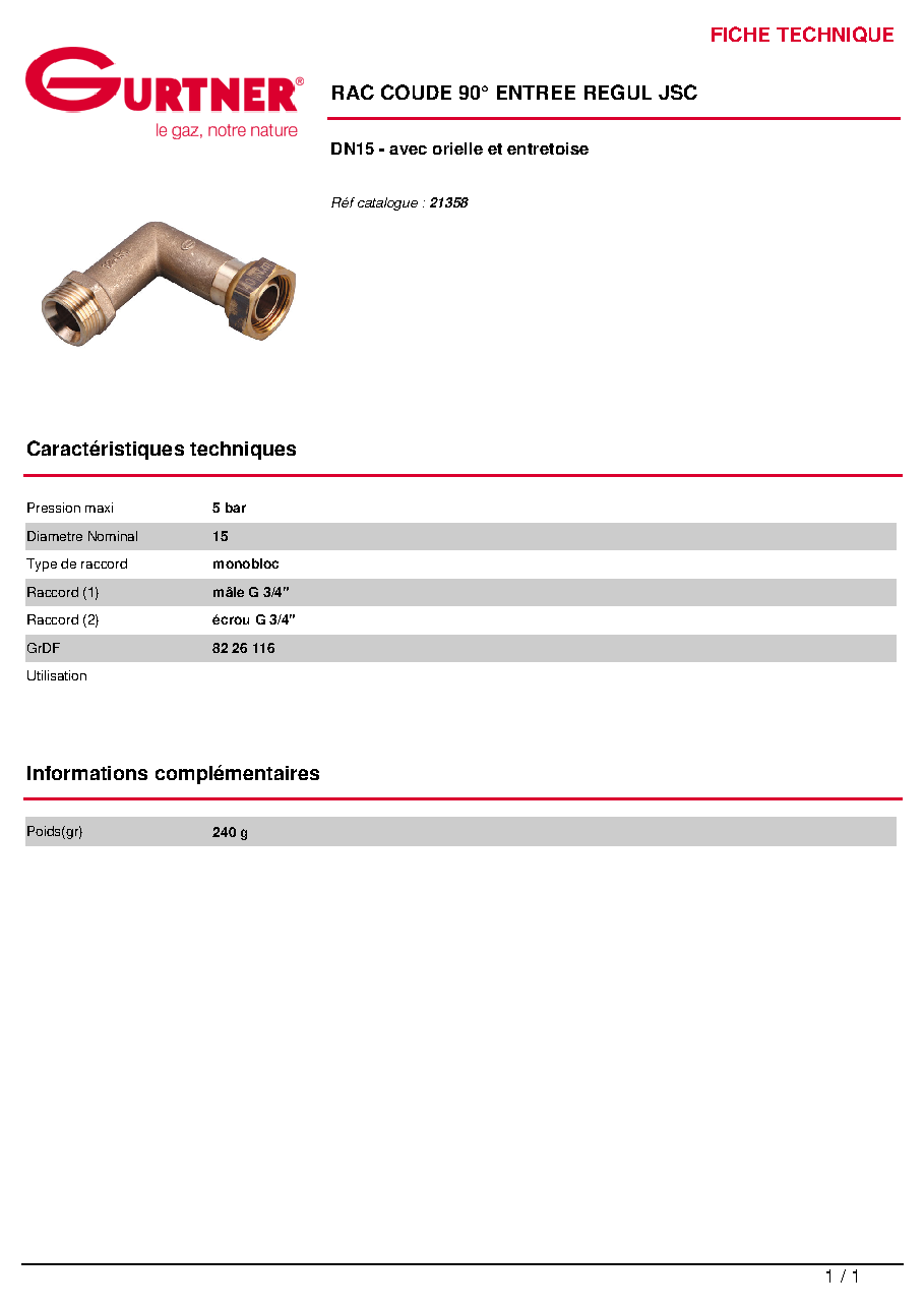 Fiche technique fournisseur