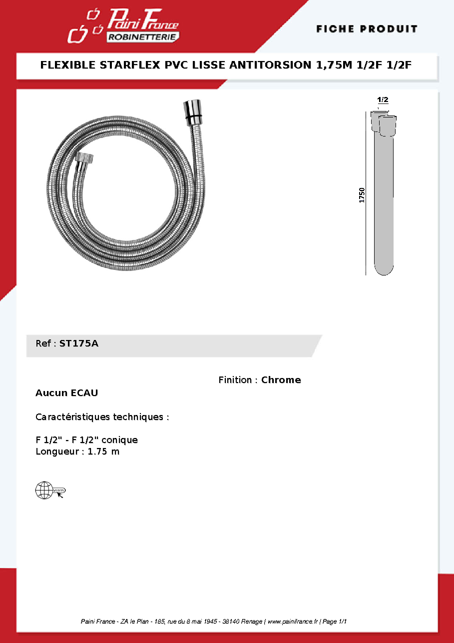 Fiche technique fournisseur