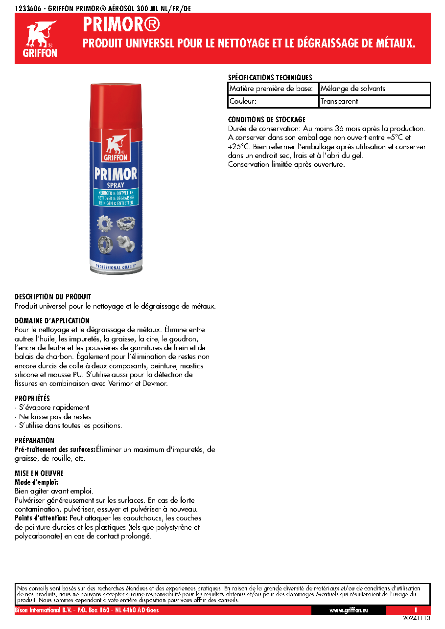 Fiche technique fournisseur