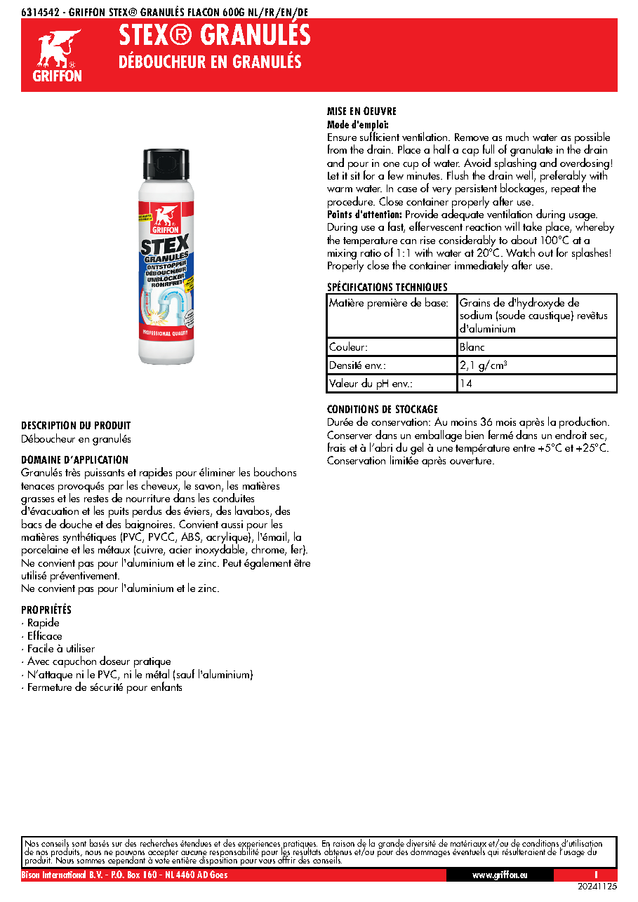 Fiche technique fournisseur