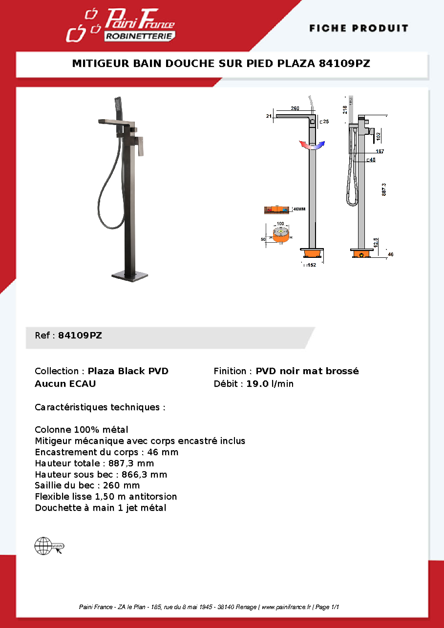 Fiche technique fournisseur