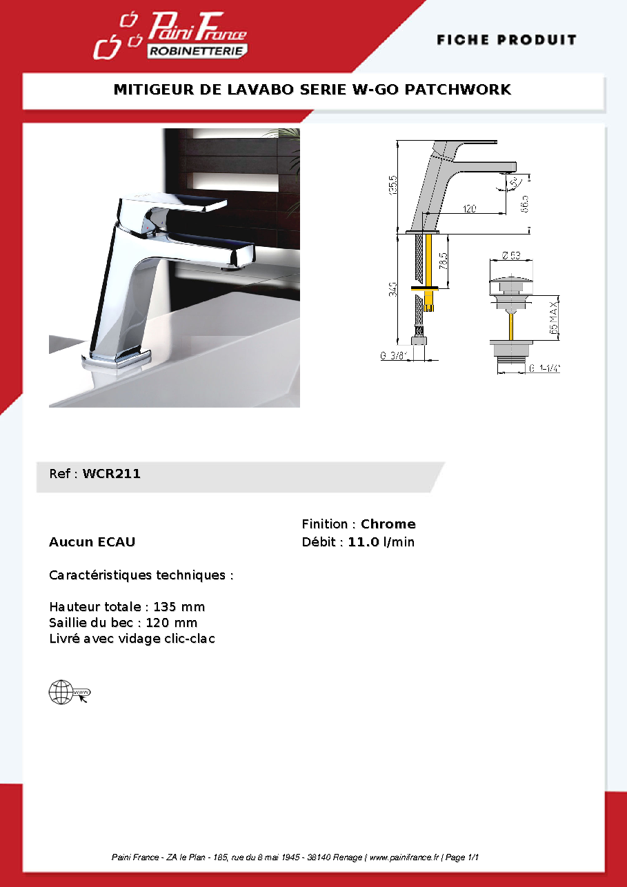 Fiche technique fournisseur