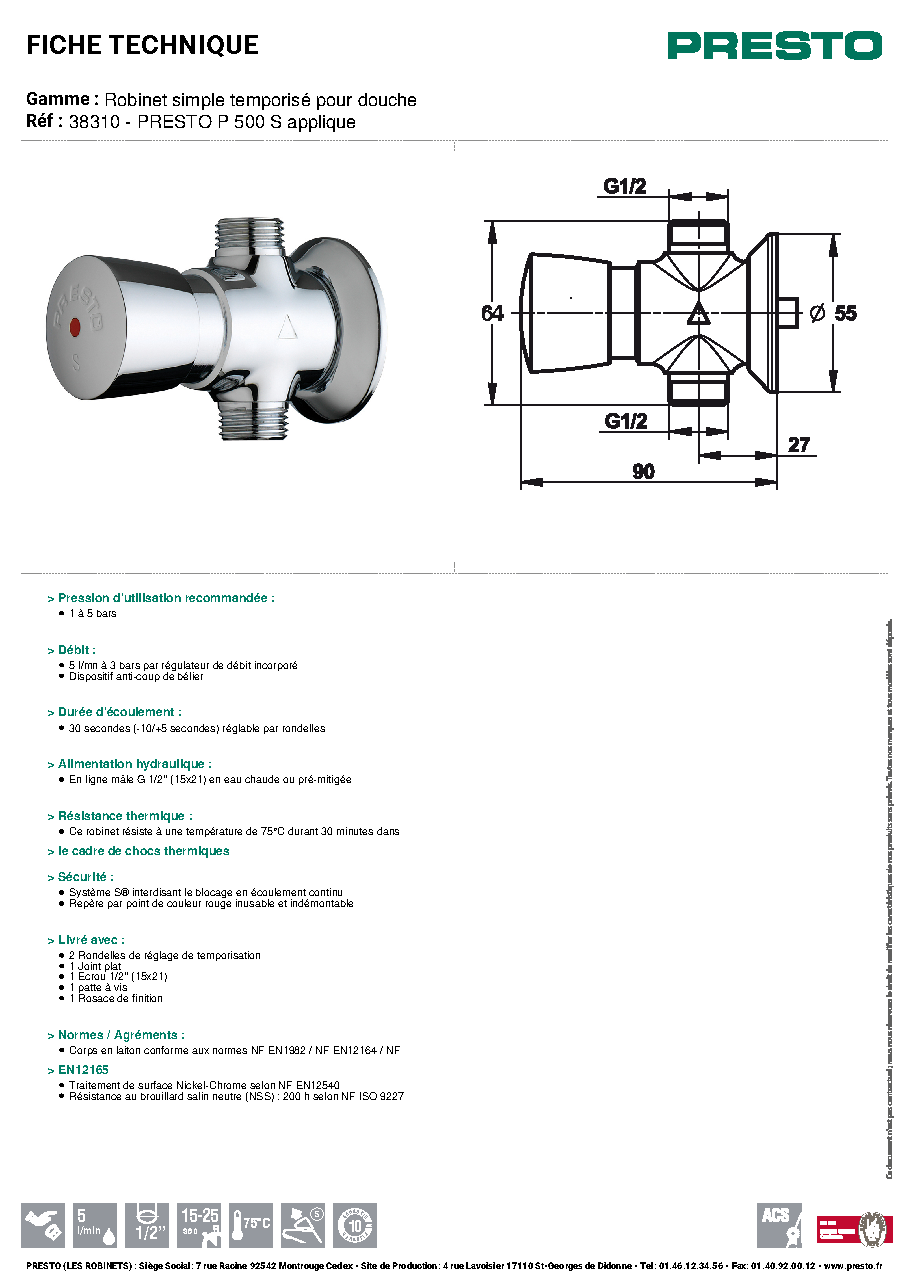 Fiche technique fournisseur