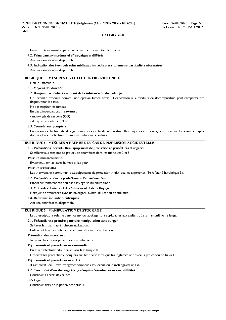 Fiche technique fournisseur