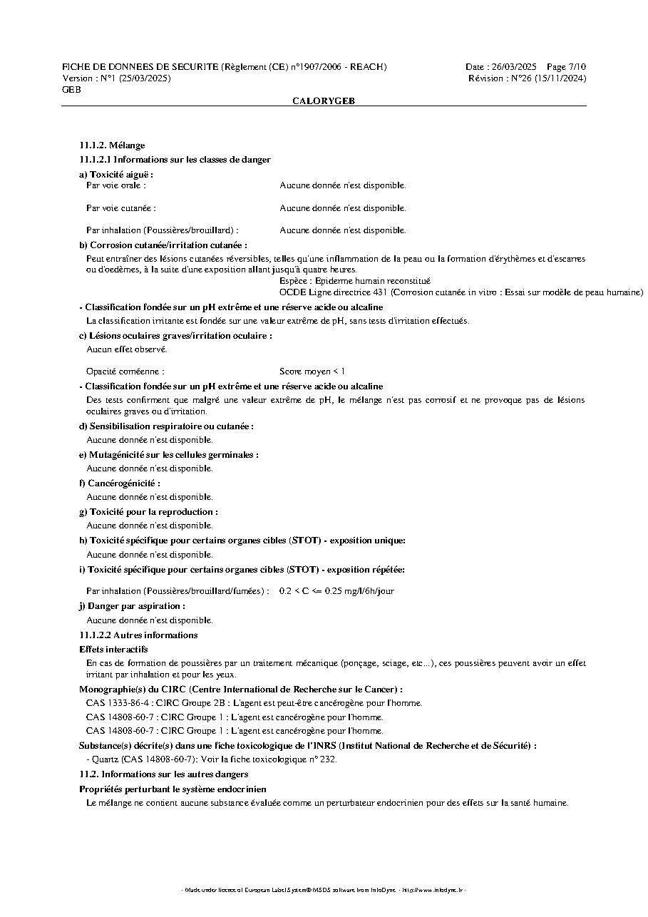 Fiche technique fournisseur