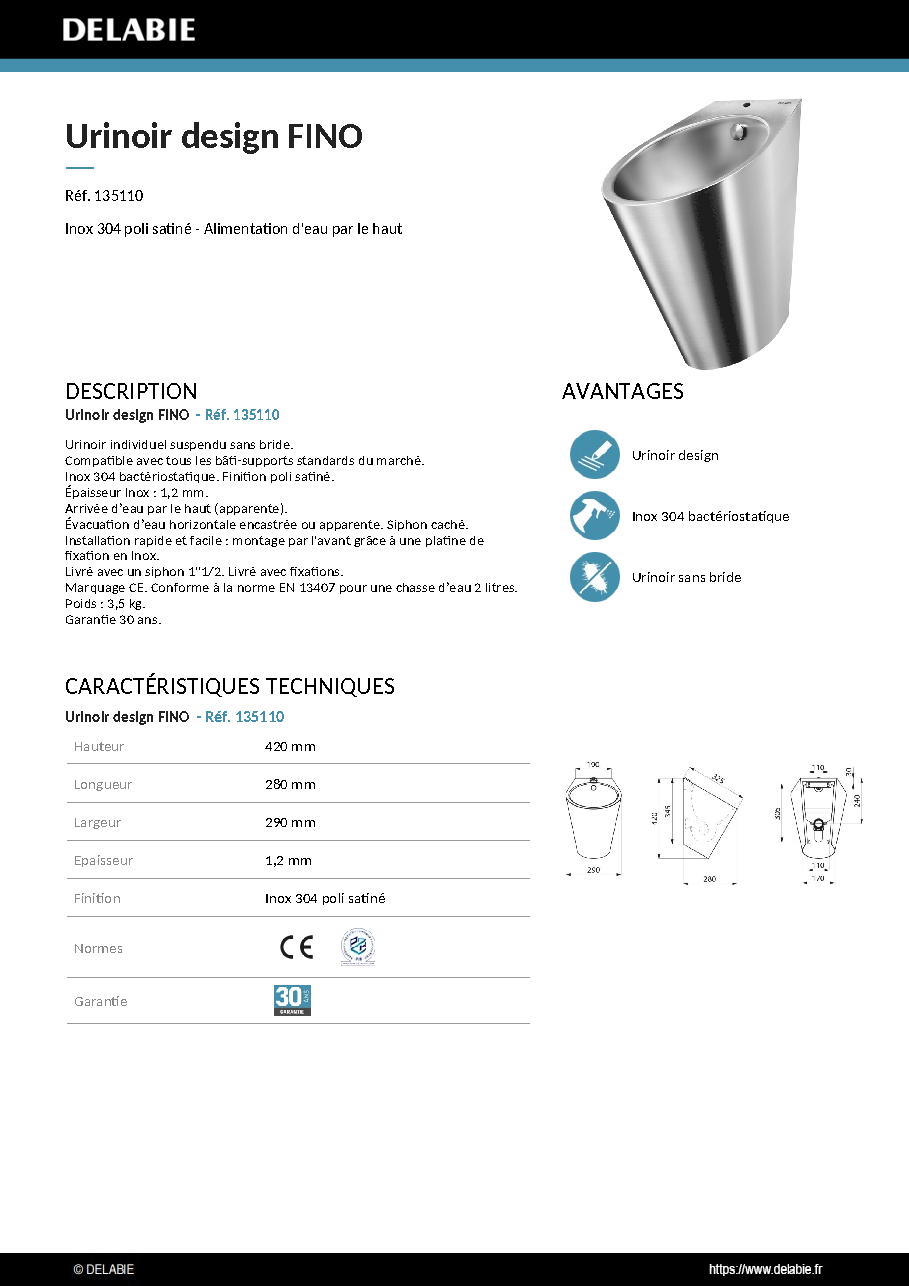 Fiche technique fournisseur