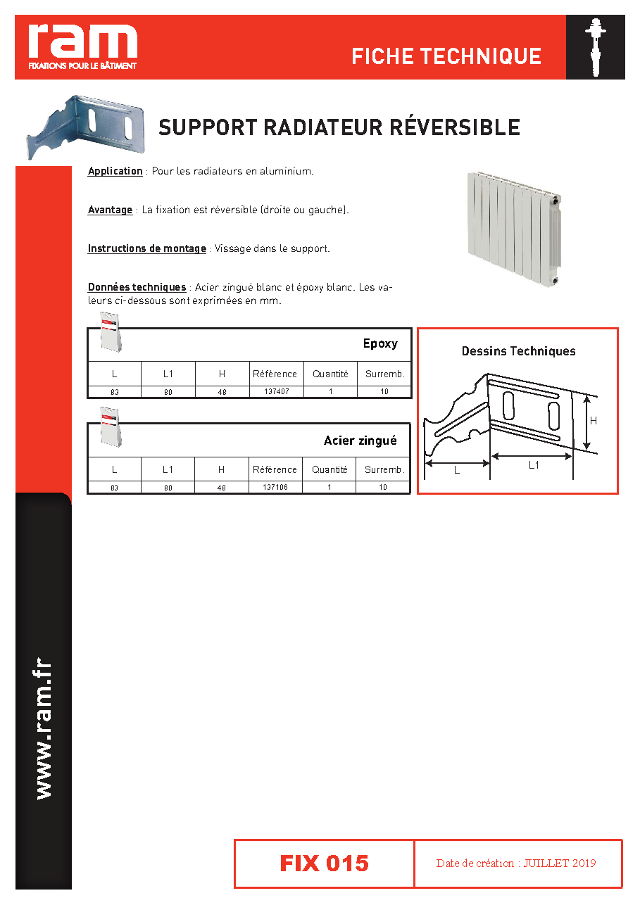 Fiche technique fournisseur