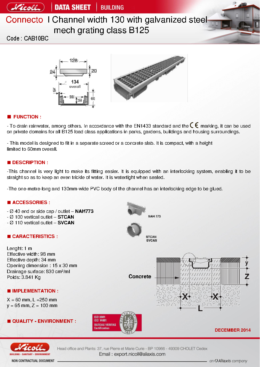 Fiche technique fournisseur