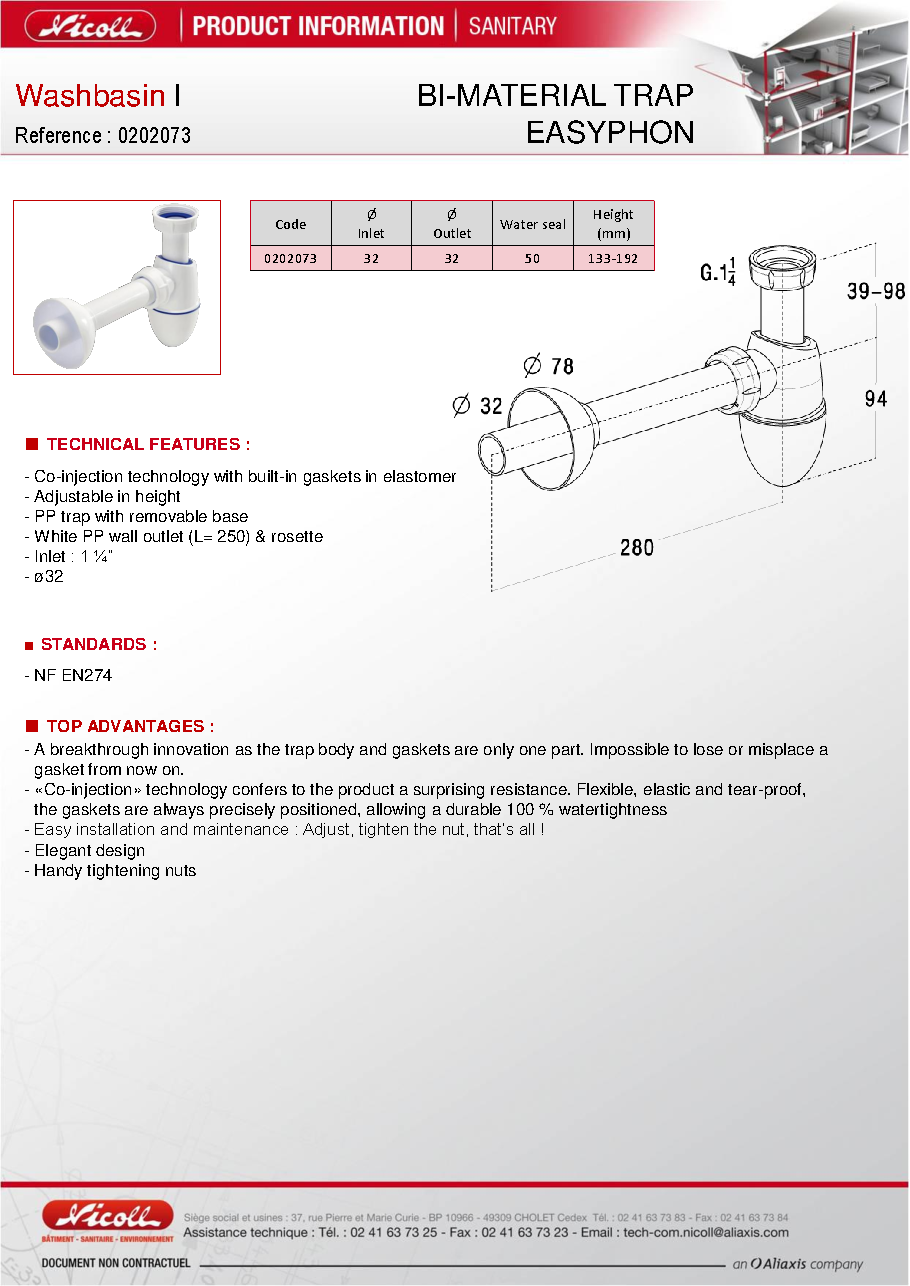Fiche technique fournisseur
