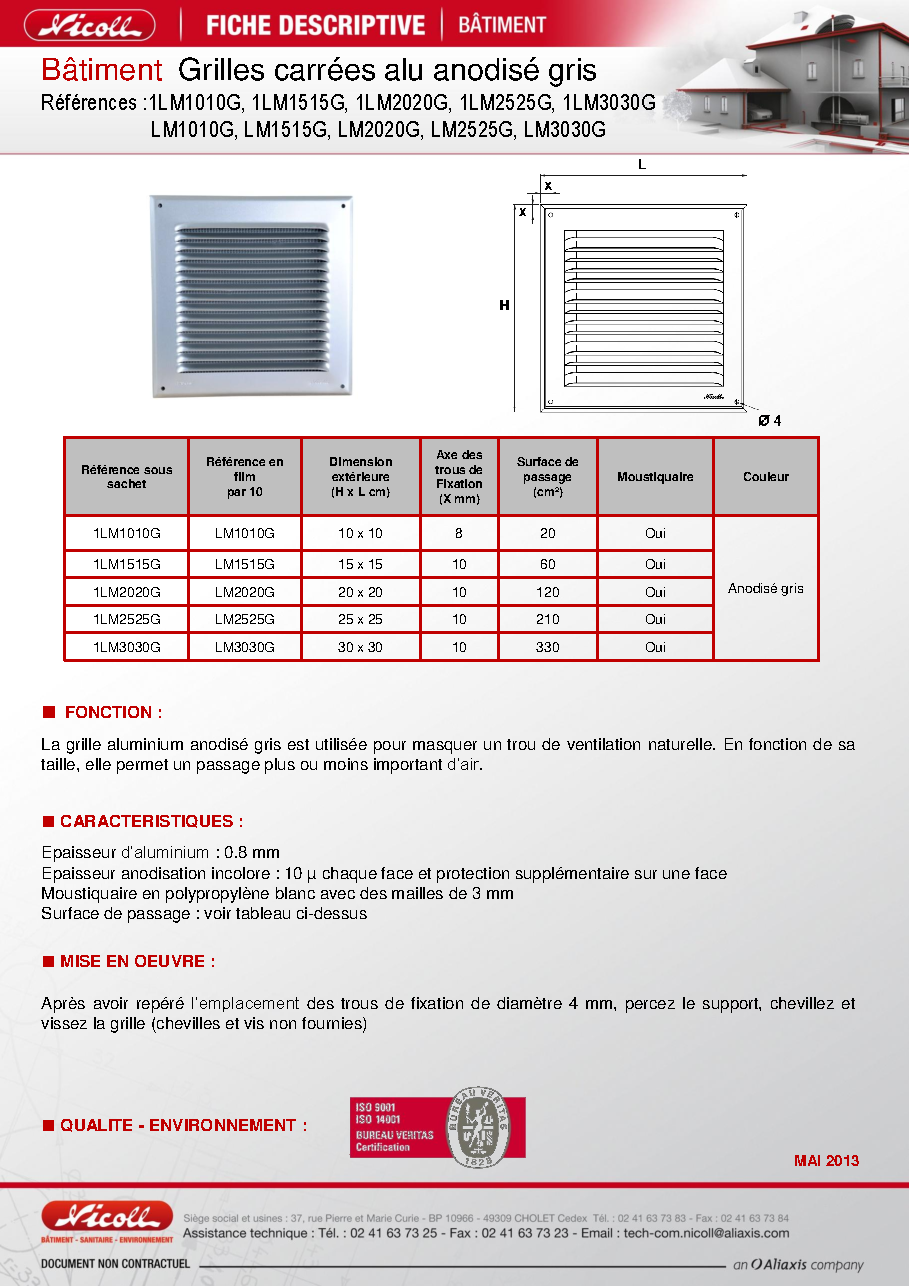 Fiche technique fournisseur