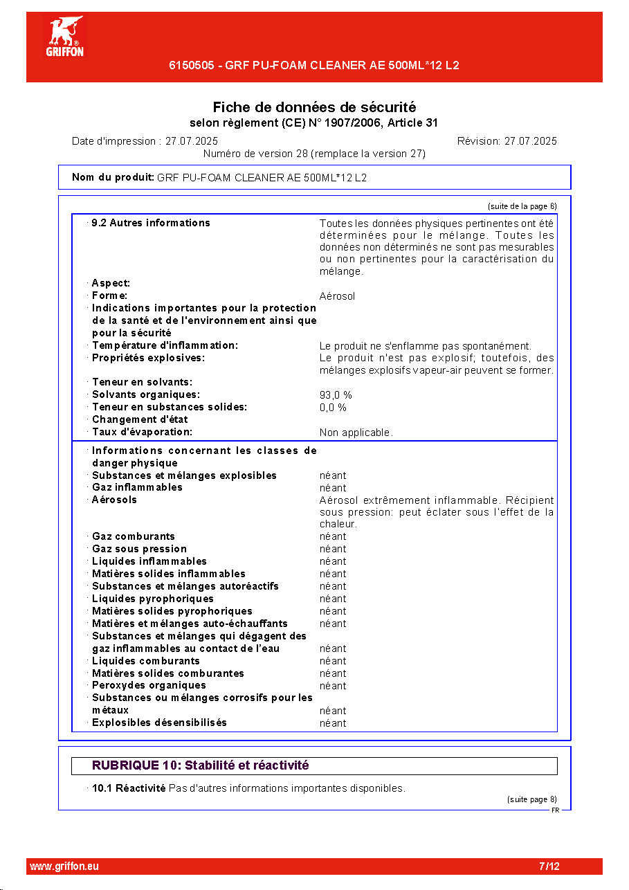 Fiche technique fournisseur