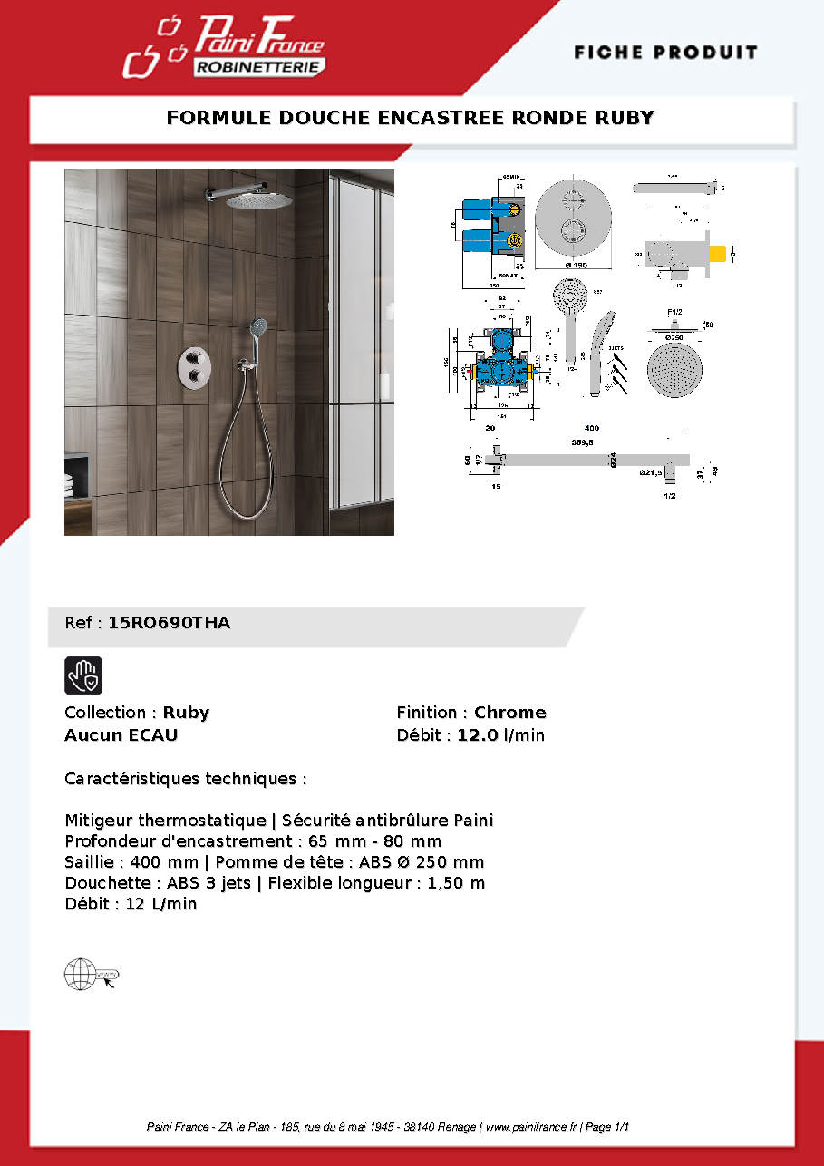 Fiche technique fournisseur