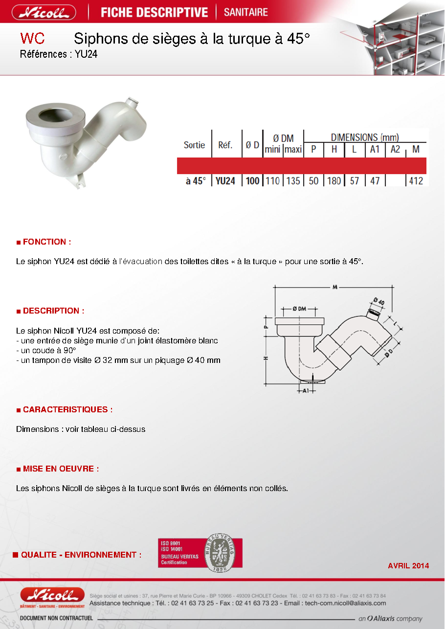 Fiche technique fournisseur