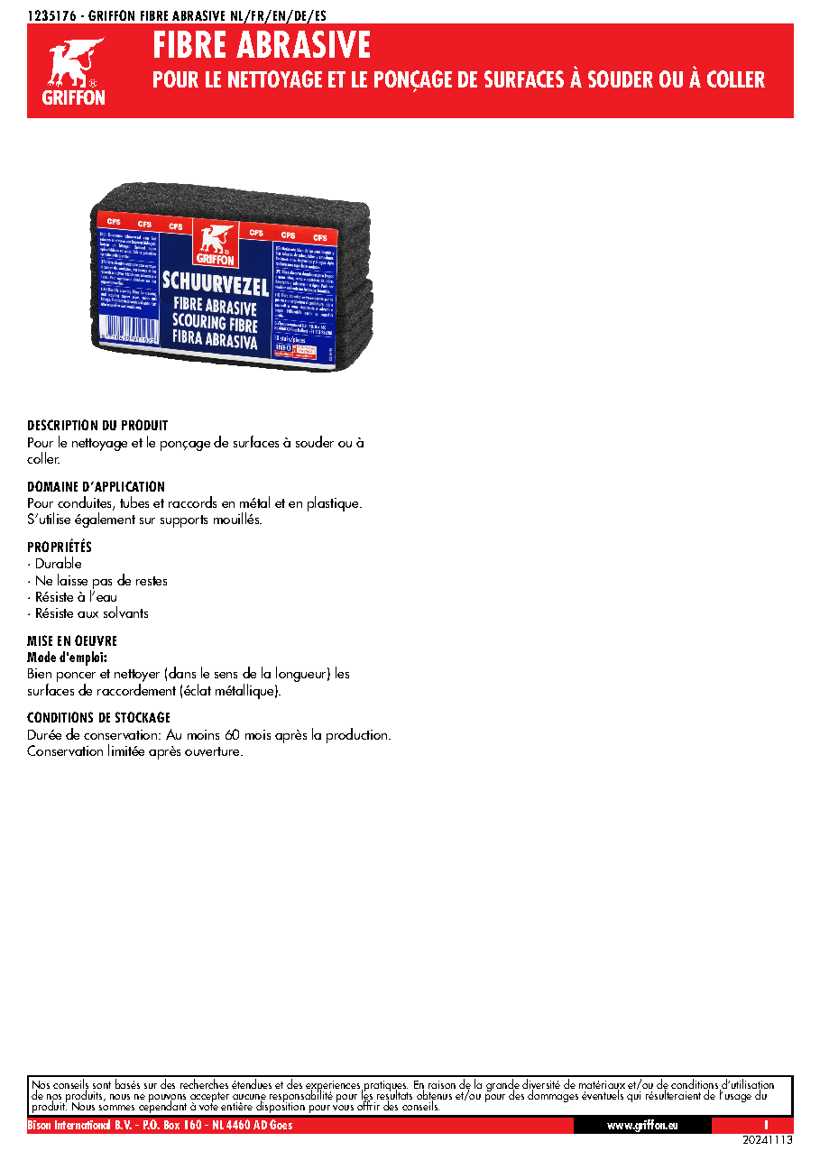 Fiche technique fournisseur