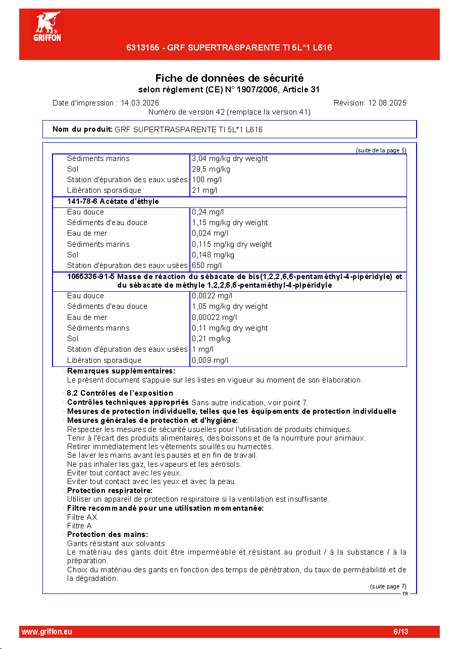 Fiche technique fournisseur